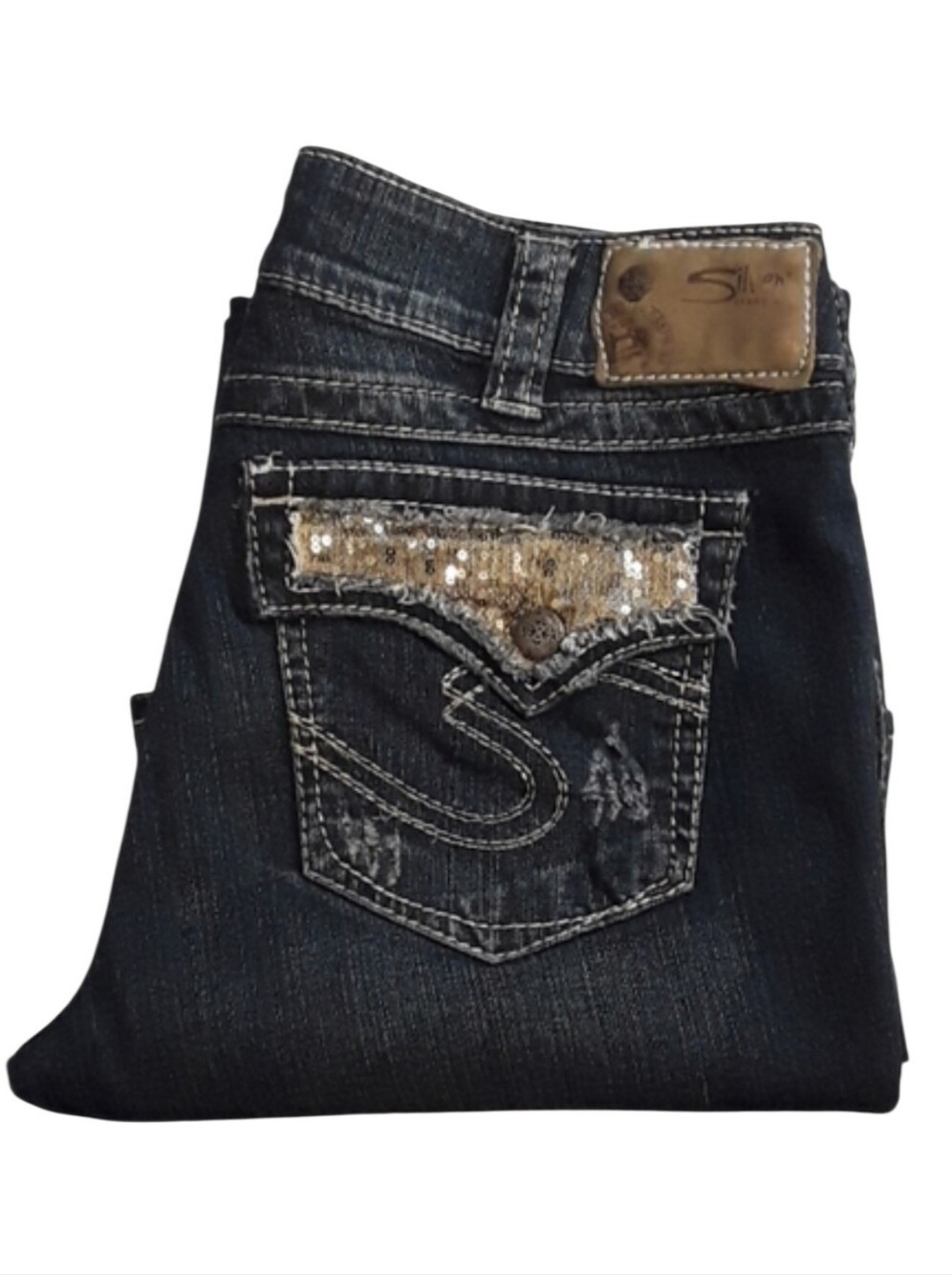 Silver Suki Surplus Blue Jeans. Women's Size: Waist 31x32 Inseam.